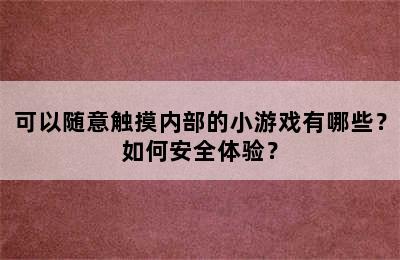 可以随意触摸内部的小游戏有哪些？如何安全体验？