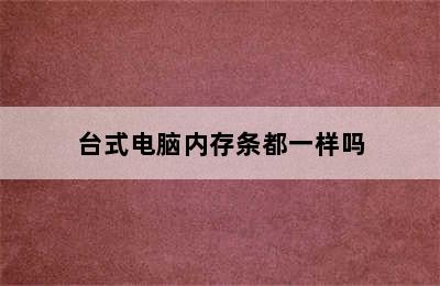 台式电脑内存条都一样吗