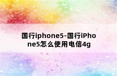 国行iphone5-国行iPhone5怎么使用电信4g