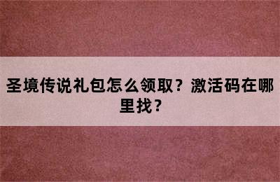 圣境传说礼包怎么领取？激活码在哪里找？