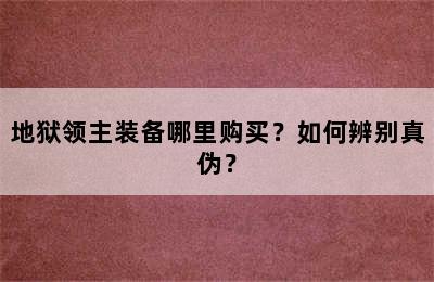 地狱领主装备哪里购买？如何辨别真伪？