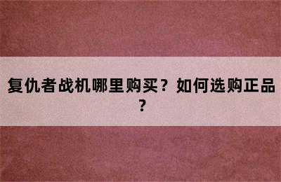 复仇者战机哪里购买？如何选购正品？