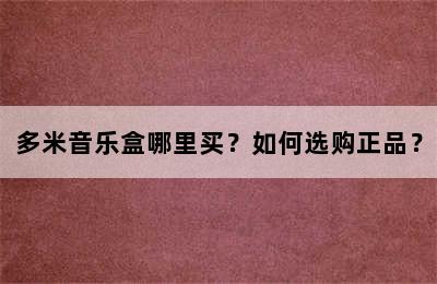 多米音乐盒哪里买？如何选购正品？