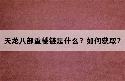 天龙八部重楼链是什么？如何获取？