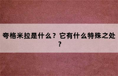 夸格米拉是什么？它有什么特殊之处？