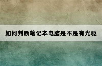 如何判断笔记本电脑是不是有光驱