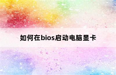 如何在bios启动电脑显卡