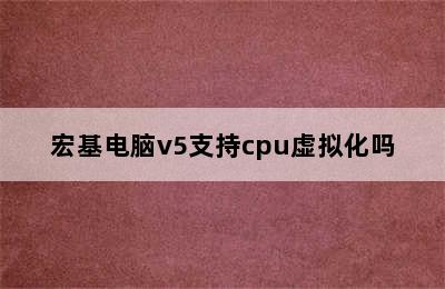 宏基电脑v5支持cpu虚拟化吗