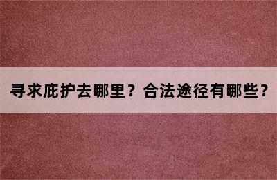 寻求庇护去哪里？合法途径有哪些？