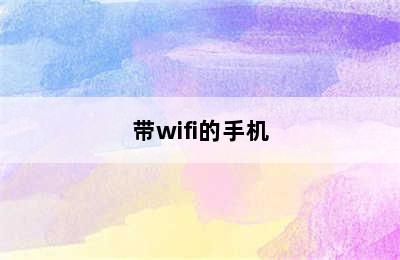 带wifi的手机