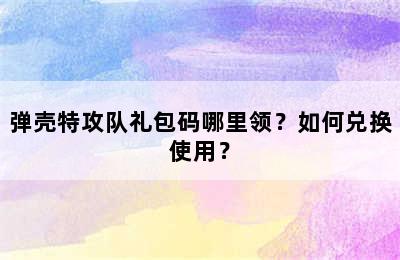 弹壳特攻队礼包码哪里领？如何兑换使用？