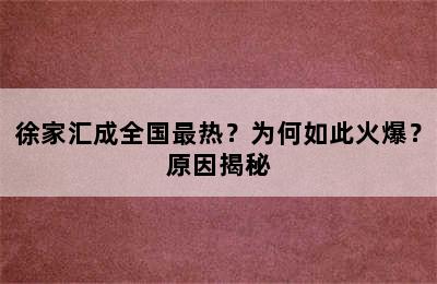 徐家汇成全国最热？为何如此火爆？原因揭秘