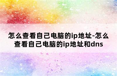 怎么查看自己电脑的ip地址-怎么查看自己电脑的ip地址和dns