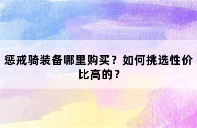 惩戒骑装备哪里购买？如何挑选性价比高的？