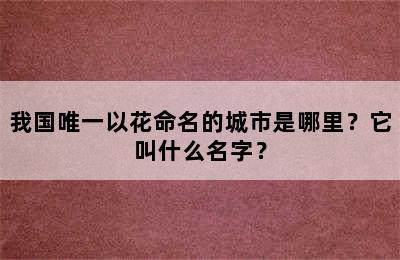 我国唯一以花命名的城市是哪里？它叫什么名字？