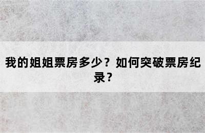 我的姐姐票房多少？如何突破票房纪录？