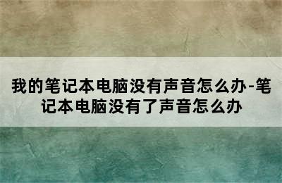 我的笔记本电脑没有声音怎么办-笔记本电脑没有了声音怎么办