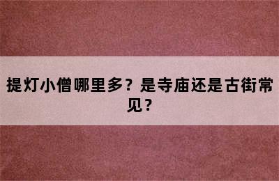 提灯小僧哪里多？是寺庙还是古街常见？