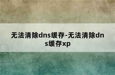 无法清除dns缓存-无法清除dns缓存xp