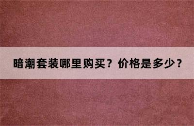 暗潮套装哪里购买？价格是多少？