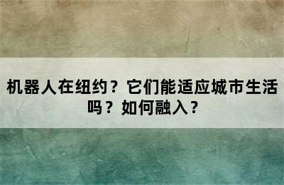 机器人在纽约？它们能适应城市生活吗？如何融入？