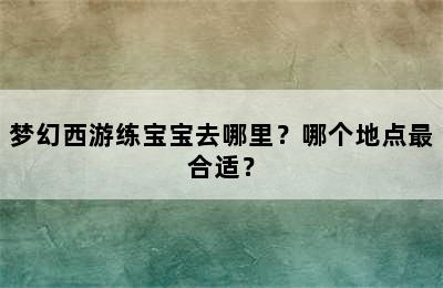 梦幻西游练宝宝去哪里？哪个地点最合适？