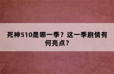 死神510是哪一季？这一季剧情有何亮点？