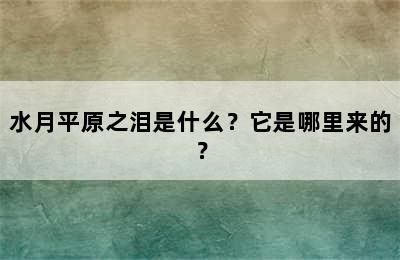 水月平原之泪是什么？它是哪里来的？