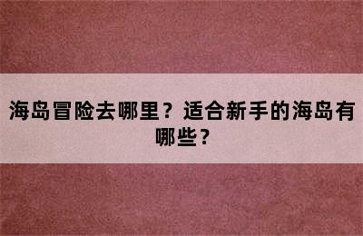 海岛冒险去哪里？适合新手的海岛有哪些？