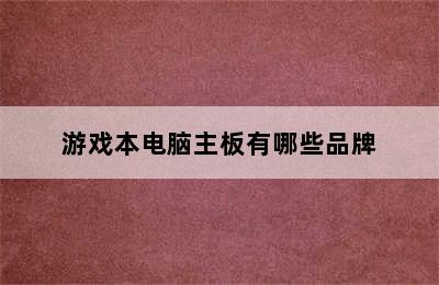 游戏本电脑主板有哪些品牌