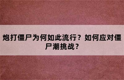 炮打僵尸为何如此流行？如何应对僵尸潮挑战？