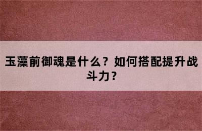 玉藻前御魂是什么？如何搭配提升战斗力？