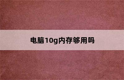 电脑10g内存够用吗