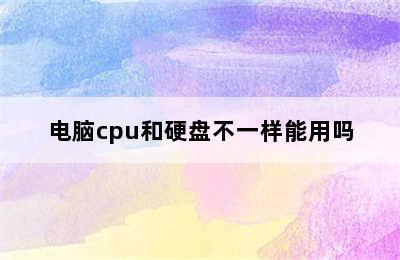 电脑cpu和硬盘不一样能用吗