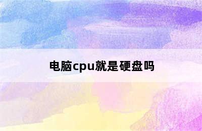 电脑cpu就是硬盘吗