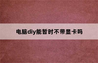 电脑diy能暂时不带显卡吗