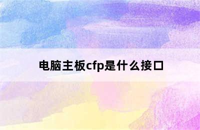 电脑主板cfp是什么接口