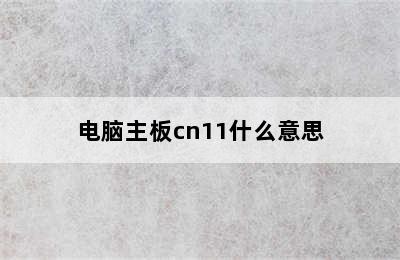 电脑主板cn11什么意思