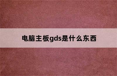 电脑主板gds是什么东西