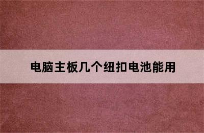 电脑主板几个纽扣电池能用