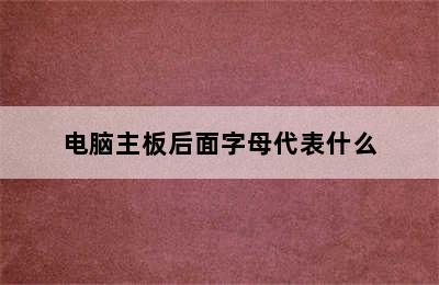 电脑主板后面字母代表什么