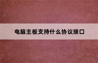 电脑主板支持什么协议接口