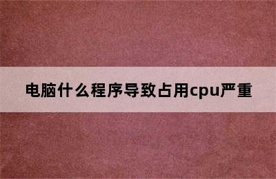 电脑什么程序导致占用cpu严重