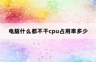 电脑什么都不干cpu占用率多少