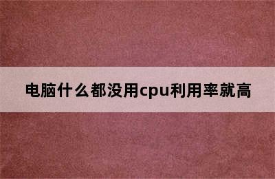 电脑什么都没用cpu利用率就高