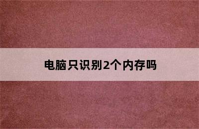 电脑只识别2个内存吗