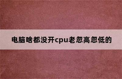 电脑啥都没开cpu老忽高忽低的