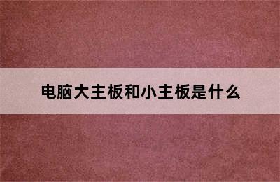 电脑大主板和小主板是什么