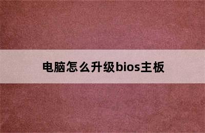 电脑怎么升级bios主板