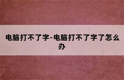 电脑打不了字-电脑打不了字了怎么办